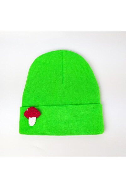 woodycord Hand Knitted Mushroom Figure on Knitwear Beret