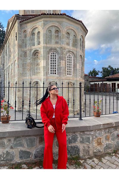 G LUNA Zr Model Double Zippered Tracksuit Set