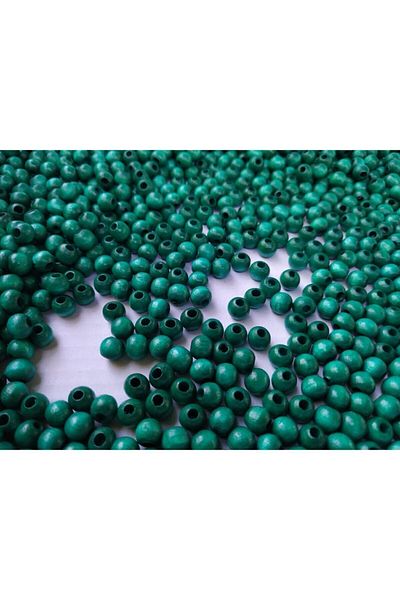 Selin Petrol Green Wooden Beads 10 mm 100 g (Average ± 250 - 300 Pieces)