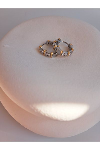 BHR AKSESUAR Silver Zircon Stone Earrings