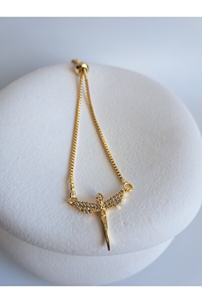 BHR AKSESUAR Gold Color Zircon Stone Angel Figured Bracelet