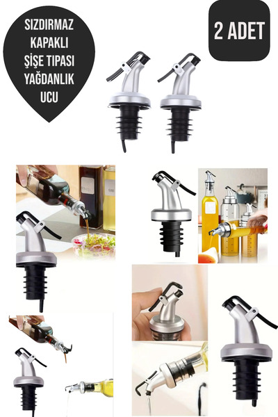 CocoVia ( 2 ADET ) Sızdırmaz Kapaklı Şişe Tıpası Yağdanlık Ucu Yağdanlık Başlığı,Tapa,Tıpa, Kapaklı Şişe Ucu