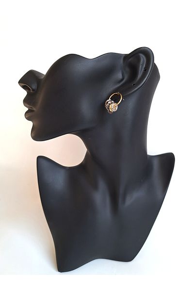 BHR AKSESUAR Gold Zircon Stone Earrings