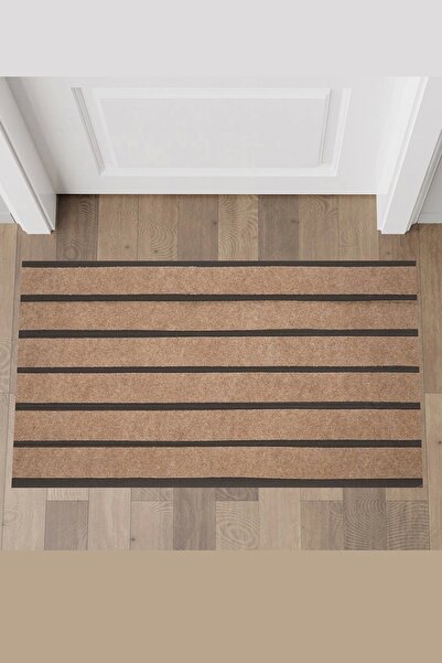 Valerine Life Covoraș cu 6 benzi de culoare bej - Ușă de bun venit pentru pra...