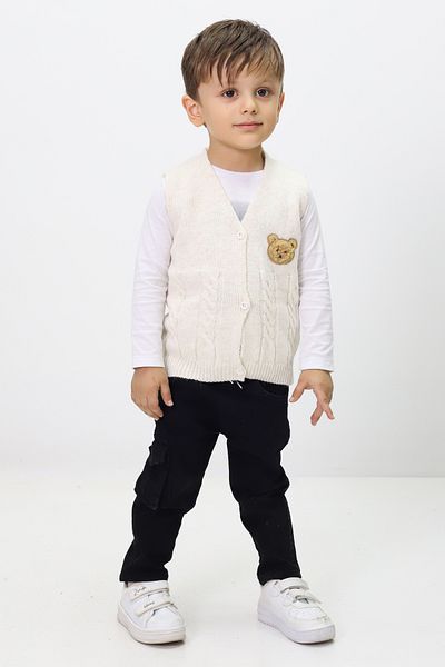 Cloudy Kids Baby Boy Embroidered Knitwear Cardigan&Vest