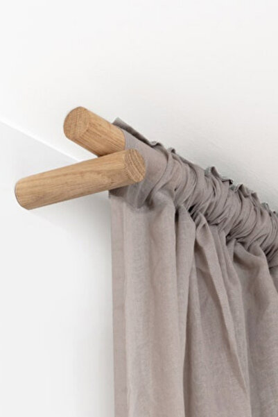 Alyones Ahşap Perde Askısı 75cm - Pürüzsüz Kayın Meşe, Fonksiyonel ve Estetik