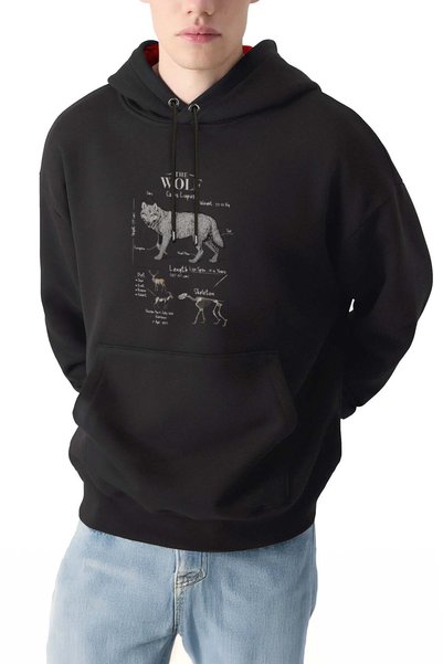 Tarrzzcom Hooded Sweatshirt Anatomy Wolf Design