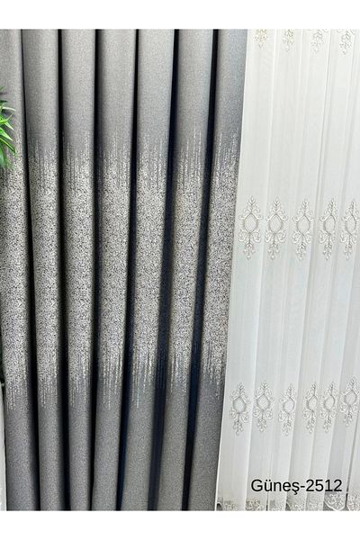 NİVEMESHOME Nivemeshome Sun Ft632121 Anthracite V-2512 1/3 Frequent Pleated Background Curtain Apm