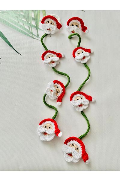 Kadın Girişimciler Atölyesi New Year Santa Claus Cluster Handmade 2-Piece Hair Accessory/Father Christmas Elements Snap Hair Clips