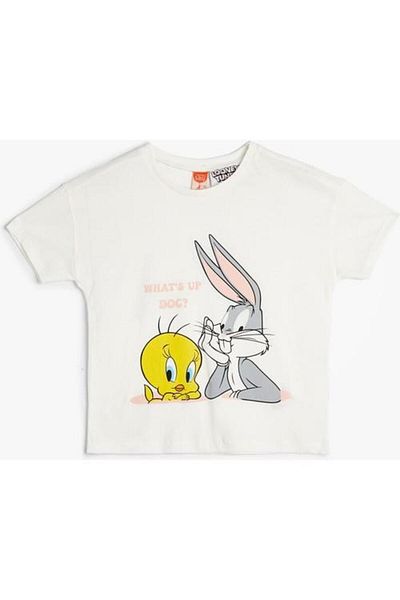 Koton Tricou Tweety and Bugs Bunny din bumbac cu mânecă scurtă imprimat licențiat
