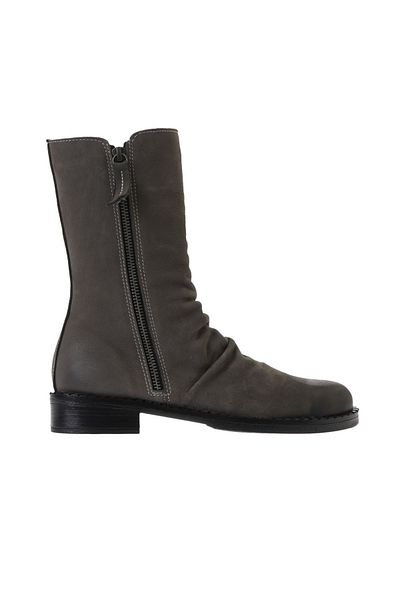 Bueno Shoes Γκρι Nubuck Dark γυναικείες φλατ μπότες - 01wv6009