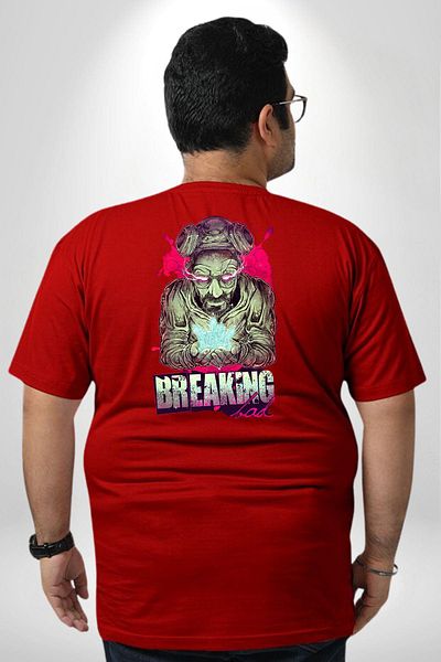 Angemiel تي شيرت أحمر كبير الحجم للرجال والنساء من Breaking Bad للجنسين - مطبوع على الظهر