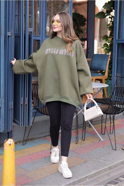 Moda Rosa 25K4436 - Green - Stone Printed Raised Sweat