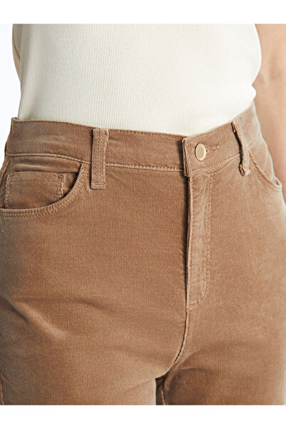 LC Waikiki Dar Fit İspanyol Paça Kadın Kadife Pantolon