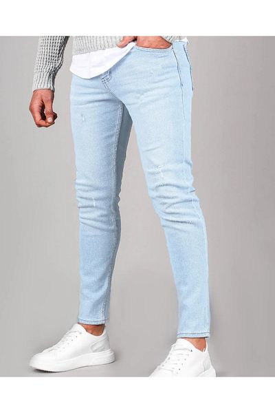 Malkan Men's Ice White Lycra Men's Jeans