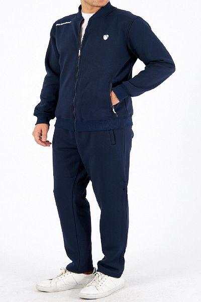Marco Ferry Men's Indigo Crew Neck Straight Leg 3 Thread Raised Winter Plus Size Tracksuit Set Edy5721B-İ