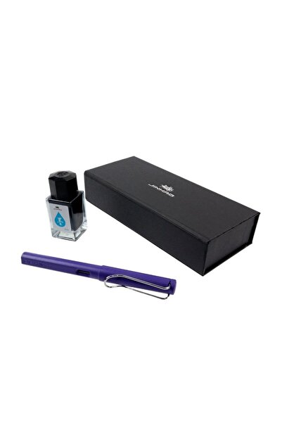 jinhao Dolma Kalem Seti 15ml Mürekkep Özel Kutulu Mor Fine Uç