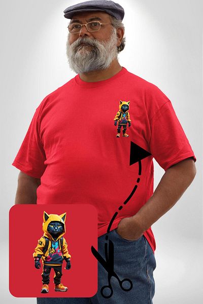 Angemiel طقم رياضي نسائي من Yellow Cat Human Red مقاس كبير - تي شيرت مطبوع بالحد الأدنى