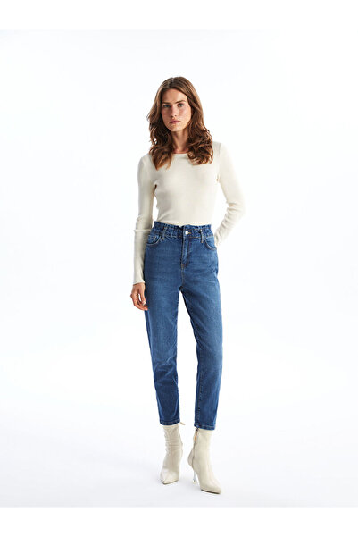 LC Waikiki Indigo Elastic Waist Paperbag Women's Jeans