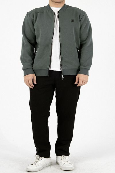 Marco Ferry Khaki Men's Tracksuit Set - Crew Neck, Straight Leg, 3 Thread, Large Size Edy5721B-H