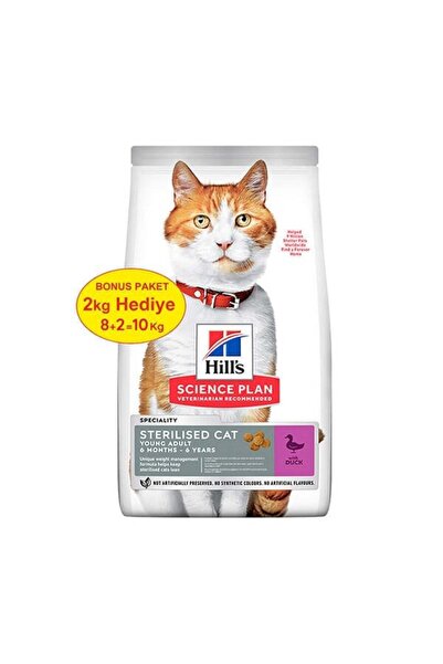 Hill's Hills Young Sterilised Ördekli Kısırlaştırılmış Kedi Maması 8+2 Kg