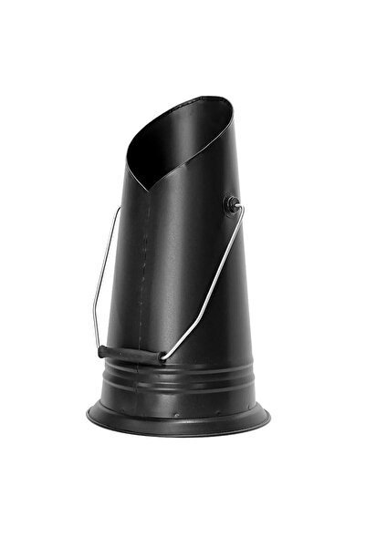 VAV Mühendislik Odun Kömür Pelet Sobası Kuzinesi Doldurma Kovası Siyah Mat Kova Emaye