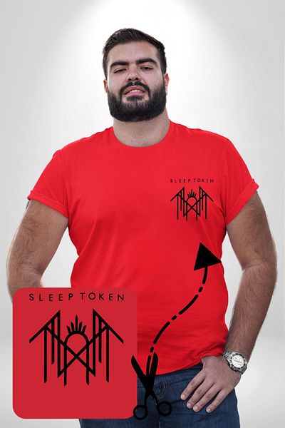 Angemiel تي شيرت نسائي من Sleep Token باللون الأحمر مقاس كبير بنمط بسيط