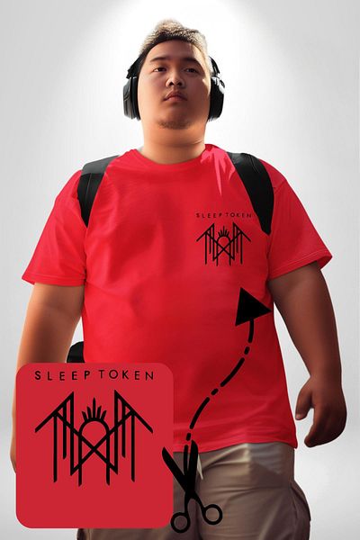 Angemiel تي شيرت نسائي من Sleep Token باللون الأحمر مقاس كبير بنمط بسيط
