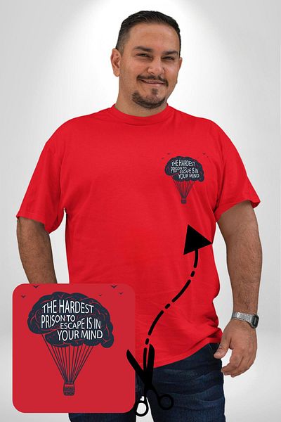 Angemiel Red Large Size Minimal Patterned T-Shirt - The Most Difficult Prison Escape in Your Mind