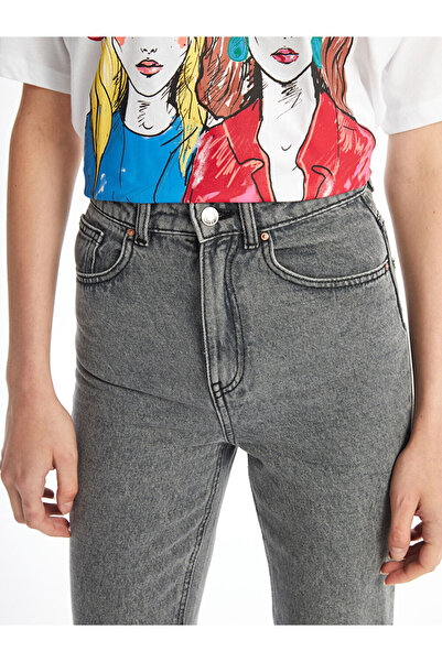 LC Waikiki Anthracite Slim Mom Women's Jean Trousers