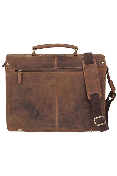 Greenburry Vintage Aktentasche Leder 38 cm mit 2 Hauptfächern