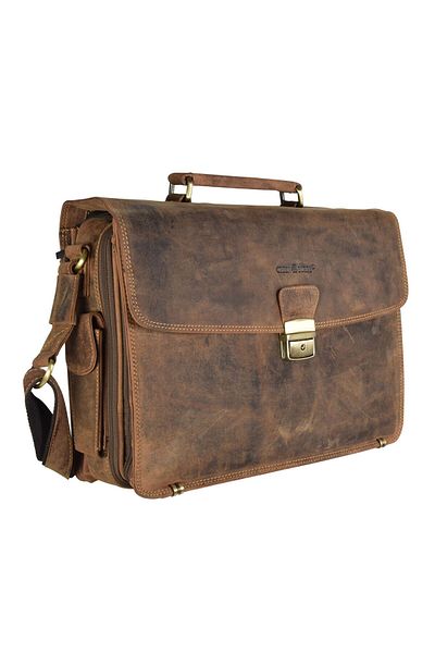 Greenburry 40 cm Vintage Leder Aktentasche - Laptop Fach