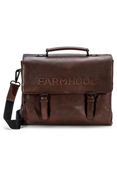 Farmhood Memphis Aktentasche XXL 3 Facher Leder 39 cm