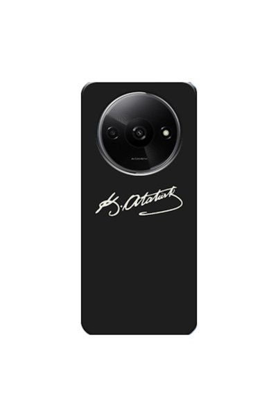Zebana Xiaomi Redmi A3 Compatible Case Ataturk Signature Silicone Case (Printed)