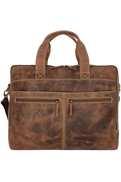 Greenburry Vintage Aktentasche Leder 42 cm Laptopfach
