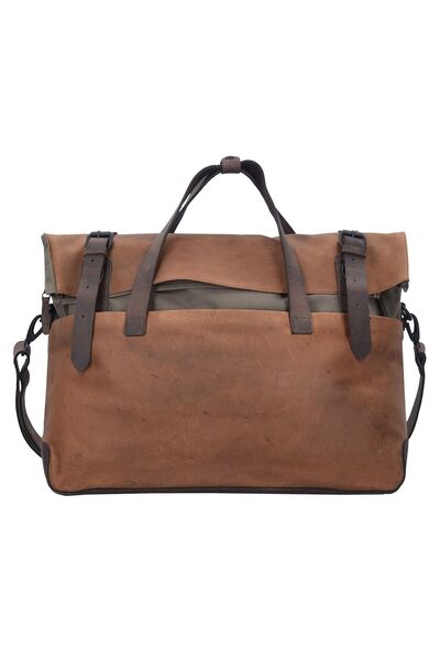 Harold's 49 cm breites Twister Leder Aktentasche – Gesicht Computer Fach