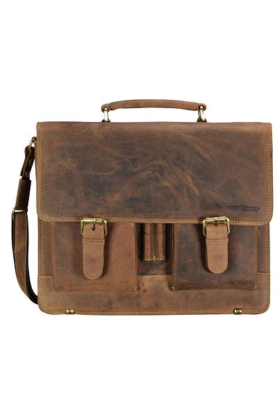 Greenburry 40 cm Vintage Leder Aktentasche - Laptop Fach