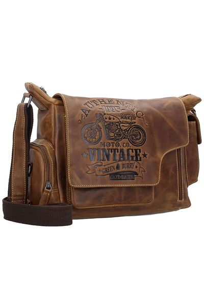 Greenburry Vintage Cafe-Racer Messenger Leder 39 cm
