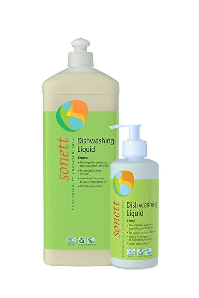 Sonett Organik Limonotlu Bitkisel Elde Bulaşık Yıkama Sıvı Deterjanı 1lt ve 3...