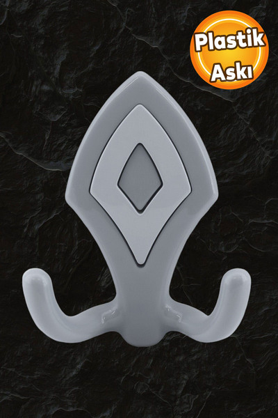 Badem10 Nilay Vestiyer Askı Askılık Sert Plastik Gri Duvar Askısı Dolap Elbis...