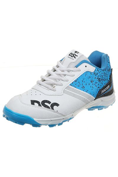 DSC Zooter Cricket Shoe | White & Blue| For Mens & Boys | lightweight | Improved Stability in the Game