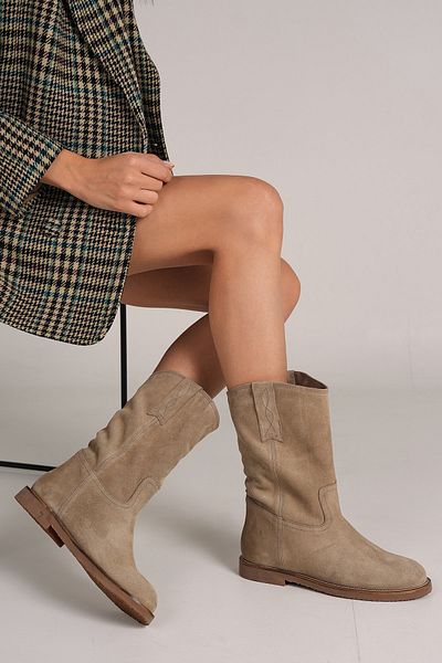 Bestyle Adel Women's Beige Genuine Leather Boots