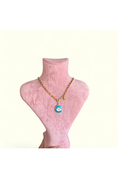 derokas اتجاه أنيق - قلادة ذهبية من الفولاذ على شكل عين الشر