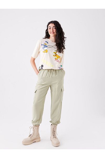 LC Waikiki Women's Cargo Pants - Standard Fit, Elastic Waist