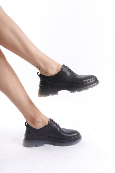 CZ London Women's Genuine Leather Gel Sole Loafers Thick Sole Lace up Casual Shoes