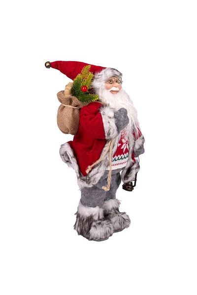 ÇIRPAN EV Δώρο Herdekora Santa Claus - Γκρι παντελόνι με σάκο, κόκκινο-γκρι 45 εκ.