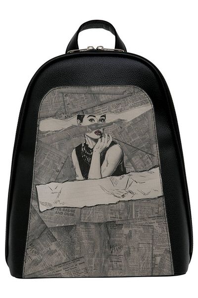 Dogo Women's Vegan Leather Black Backpack - Go Back To Be Yourself Design