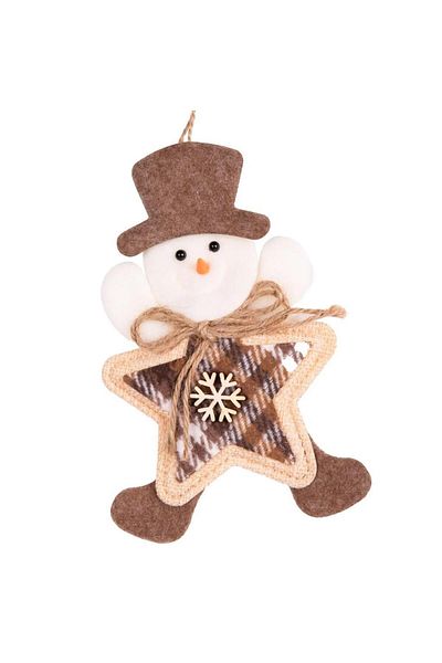 ÇIRPAN EV Brown Snowflake Man Christmas Decor 13X17Cm