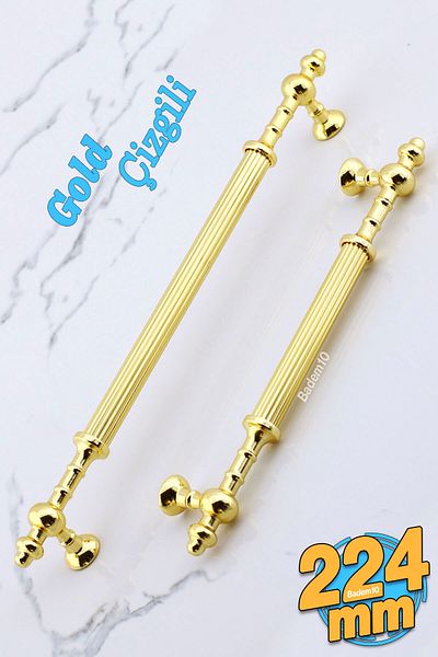 Badem10 Mâner metalic Fate Gold 224 mm- 22,4 cm Mobilier Bucătărie Sertar Dulap Dulap Mânere Mâner Mâner Aur