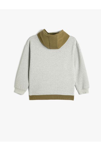 Koton Men's Gray Printed Sweatshirt - 5Wkb10095Tk